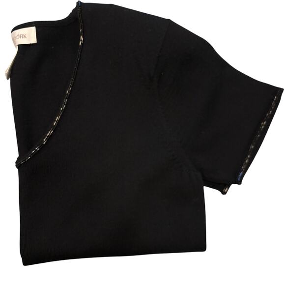 Vintage merino wool and beaded Jones NY short sleeve sweater, size small - Picture 4 of 7